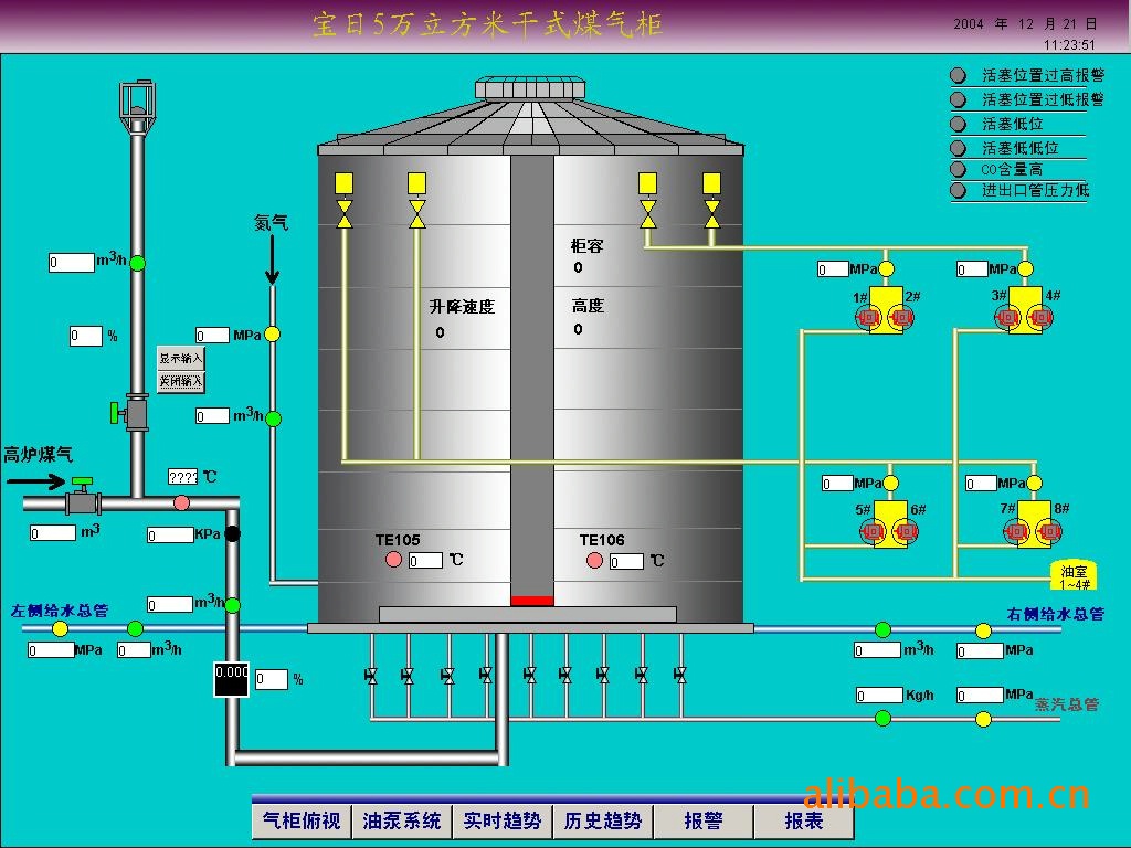 通用机械设备 工控系统及装备 plc/可编程控制系统 20万方煤气柜控制