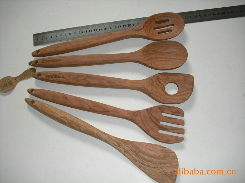 樱桃木五件套 木叉子 厨房用品 家居用品 木制餐具