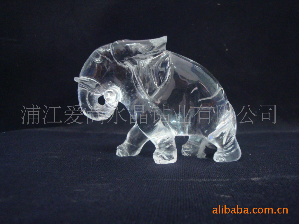 【供应水晶大象动物模型 水晶雕刻模型 水晶工