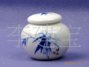 供应陶罐 兰彩竹陶瓷茶叶罐 陶瓷礼品茶叶陶罐 陶罐包装 欧式陶罐