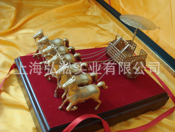 供应仿古工艺品,商务礼品,青铜器 收藏品 铜车马 天子