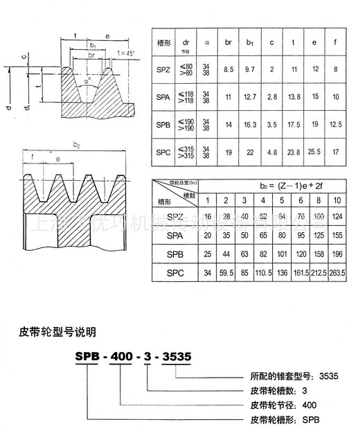 spc710-3-4-5-6/8锥套三角带轮