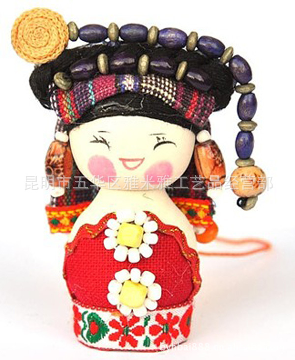 中国56个民族娃娃挂件 特色时尚外贸民族娃娃七彩吊娃