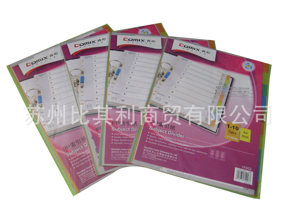 【齐心IX902PP索引纸 塑料十页分类索引纸11