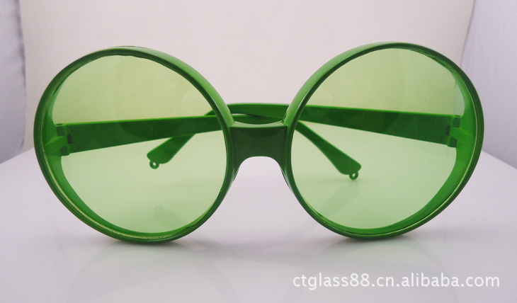 【绿色大框眼镜 绿色蛤蟆眼镜 绿色圆框眼镜】