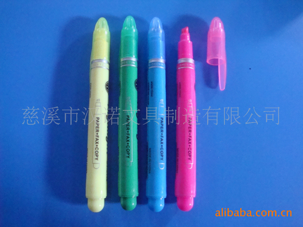 批量供应彩色荧光笔,6种颜色,全彩笔身,学生专