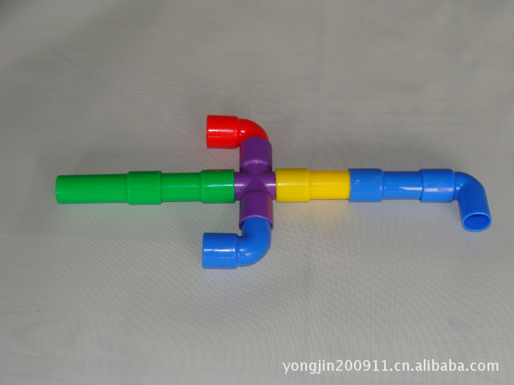 【塑料水管积木 塑管拼插 弯管拼搭 儿童益智玩