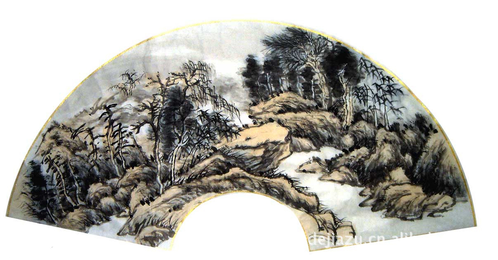 定制 扇面山水画 写意画 小品画 仿古画 中国画 镜框画 卷轴画