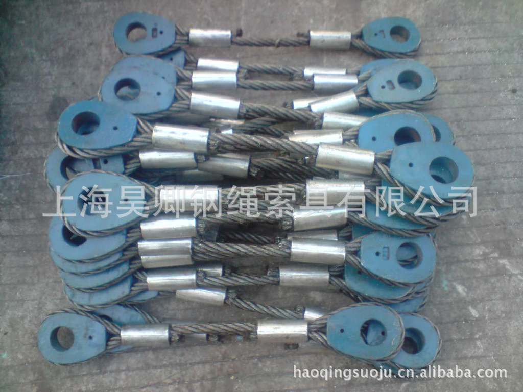低价销售压制带重型套环12.5mm光面钢丝绳索具