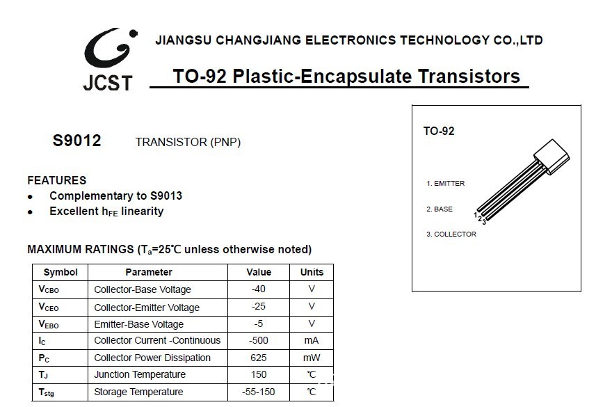 【供应 三极管S9012 TO-92】