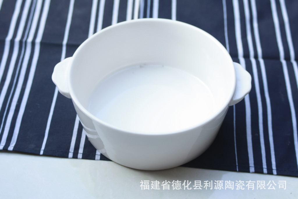 供应陶瓷白色大圆碗\/保鲜碗\/ 库存碗,咖色小鸟贴
