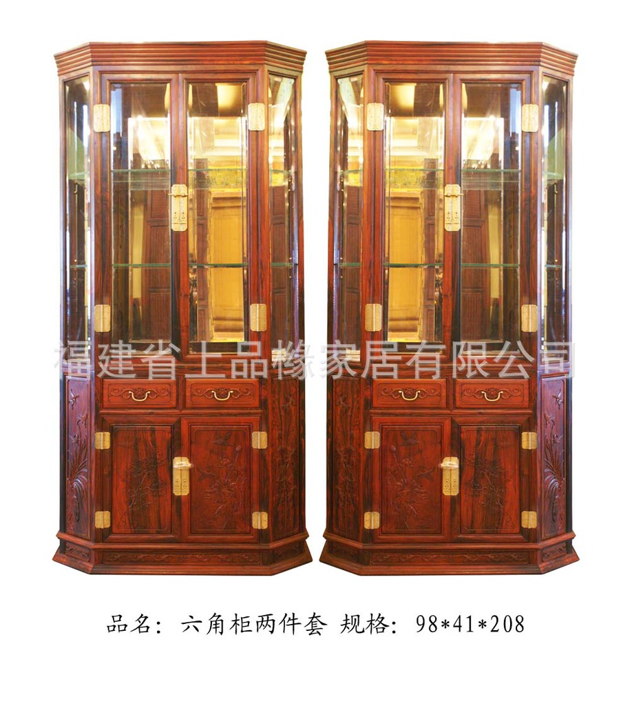 【供应红木家具红酸枝六角柜两家具G432威件套永办公图片