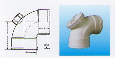 【90度弯头带检查口批发 U-PVC排水管件 各种