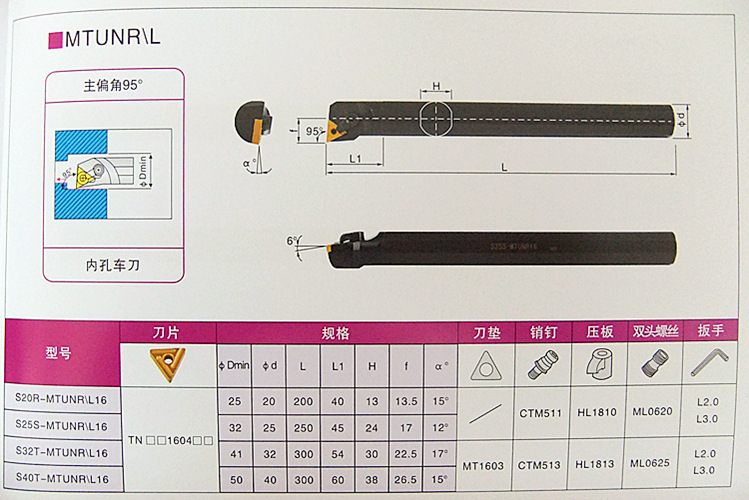 自产自销 数控车刀 压板式95度内孔车刀s20r-mtunr/l16 高性价比