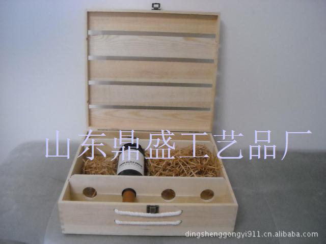 山東曹縣鼎盛工藝品廠曹縣木盒四支裝紅酒禮盒木盒定做紅酒禮盒
