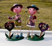 新奇特创意铁皮娃娃批发 生日礼物 婚庆摆件 铁艺相框FM211
