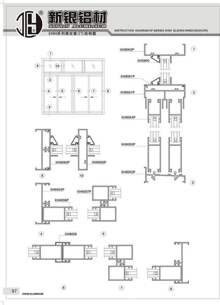 推拉窗(门)xh90系列-「其他铝合金材」-马可波罗网