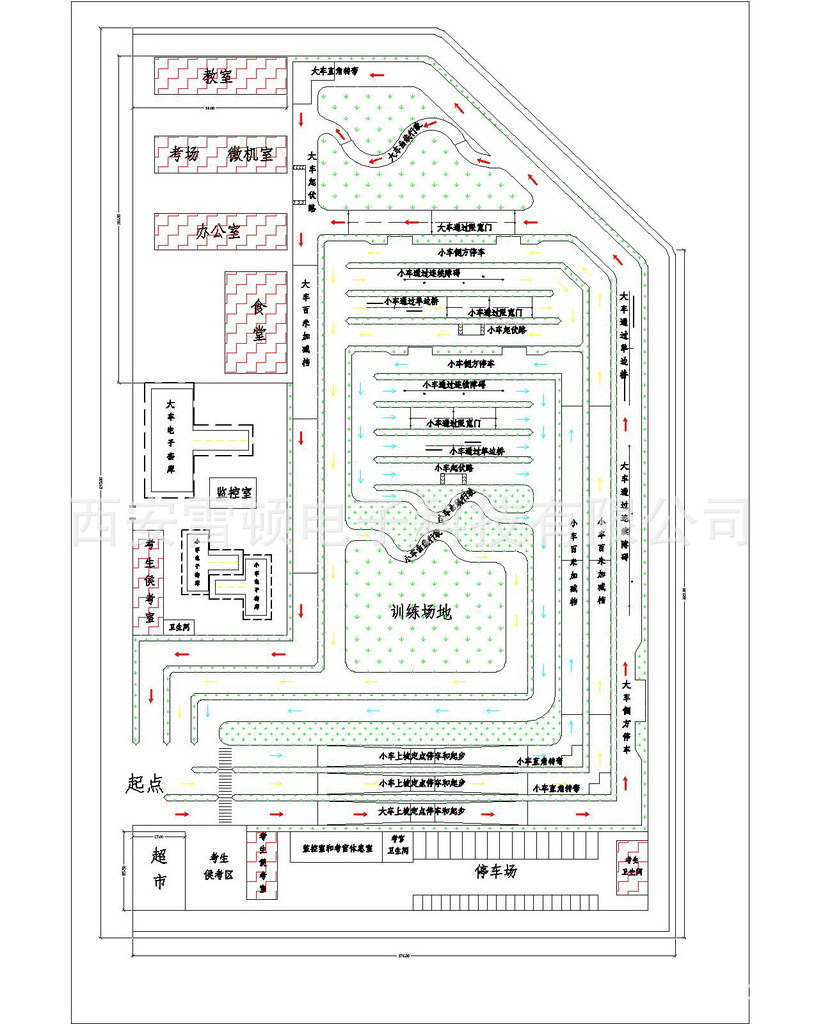 驾校场地设计 图纸设计 路考仪 驾考设备 科目二场地设计 驾校