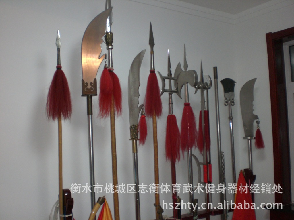 不锈钢方天画戟 双戟 起脊不锈钢 衡水体育器材 武术器材
