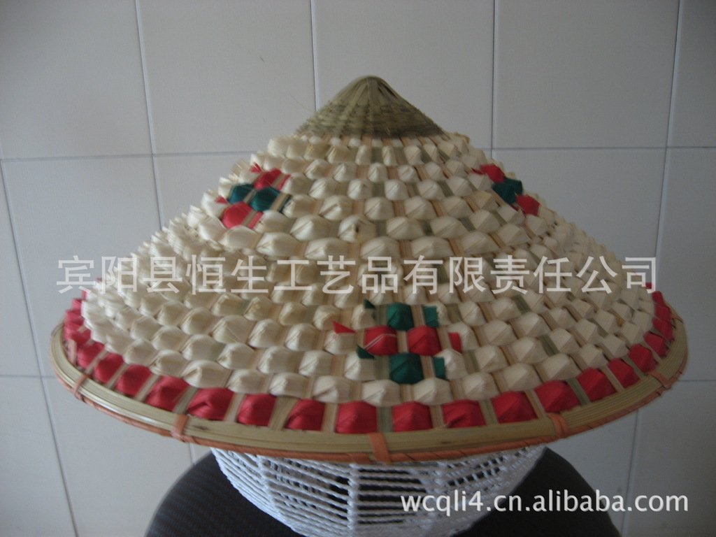 尖顶帽防晒帽竹帽竹制斗笠遮阳帽防雨帽旅游帽防紫外线铝箔冰凉帽