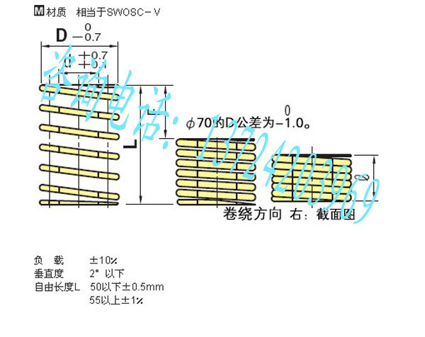 米思米矩形弹簧|黄色弹簧|swf弹簧|模具弹簧 非标准件 国产同等