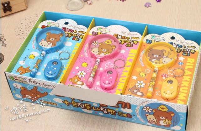 韩国文具批发 儿童放大镜 指南针电筒 趣味玩具