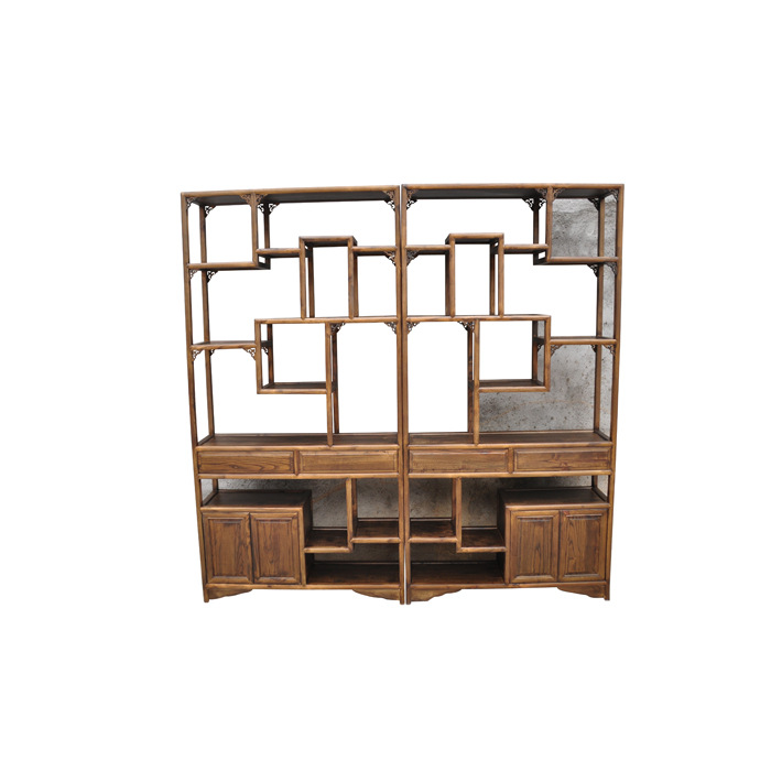【榆木家具\仿古家具\古典家具\家具多宝格\两门线榆木上品牌图片