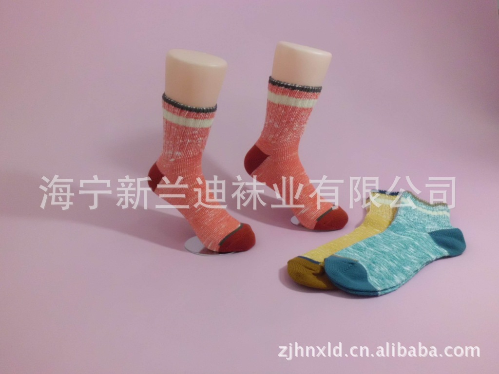 供应仿双针多色竹节纱复古女袜 优质海宁袜子