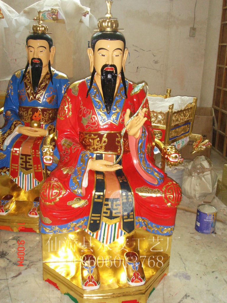 玻璃钢【三清】像 89cm座椅彩绘贴金三清 低价订做寺庙佛像