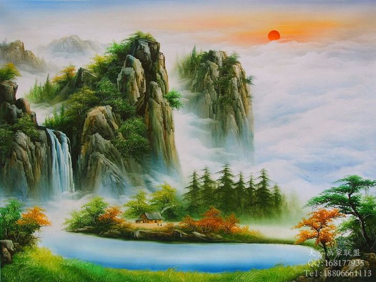 装饰油画批发 东北刀画手绘风景/静物油画/山水油画/画室直销