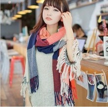 批发,2013新款韩国版经典彩色格子围巾,超大规格保暖披肩,围巾