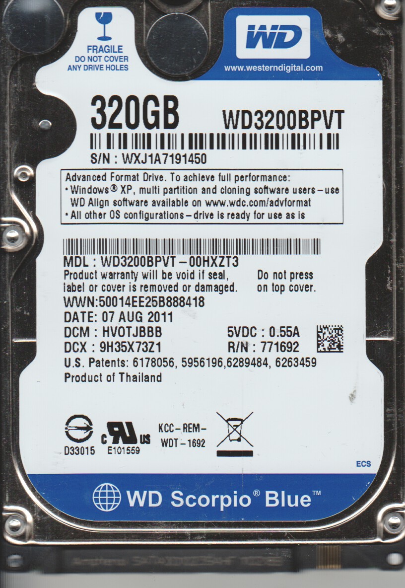 优势放货全新西数320g串口笔记本硬盘wd3200bpvt5400转8m