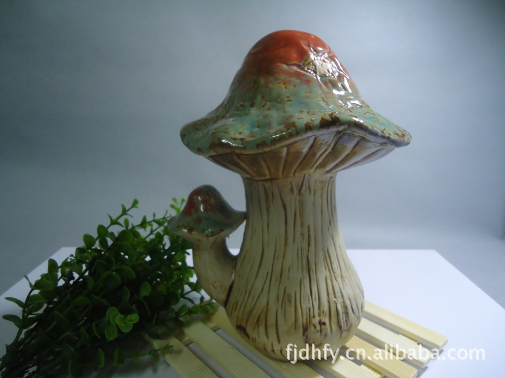 陶瓷蘑菇 花盆花插仿真植物 花园摆设品
