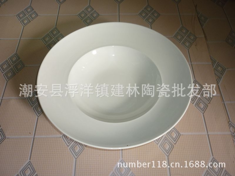 【库存陶瓷销售 陶瓷圆盘子 12寸强化瓷汤盘 西