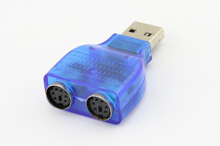 【6447#USB转PS2转接头 USB转2个PS2转换