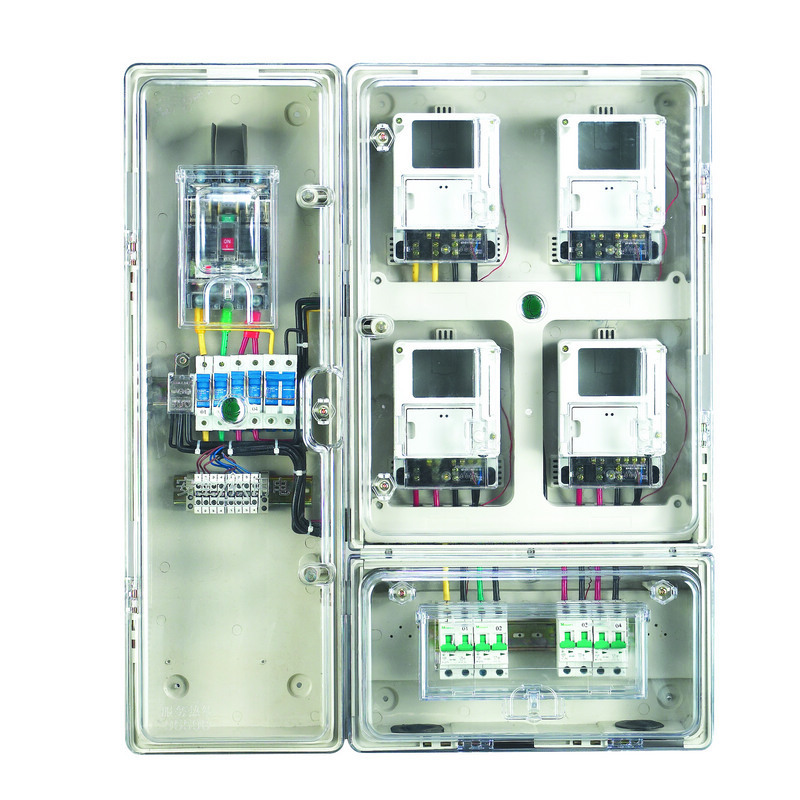 单相四表位电表箱 组合式(带控制箱)配电箱 四户电能表箱