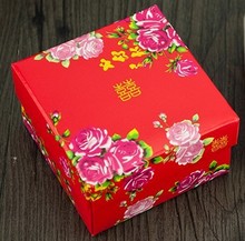 厂家直销富贵花开喜糖盒 四色印刷彩盒 婚庆礼盒 天地盖纸盒订制