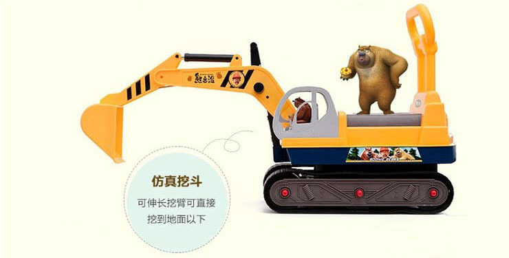 HC0992华城熊出没光头强工程车挖掘机玩具 可