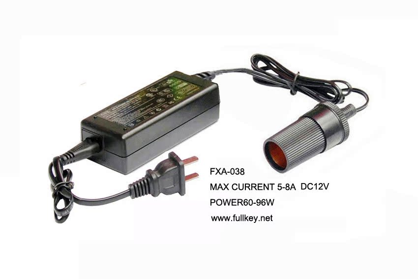 220v转12v电源适配器60-100w 车用电源转换器车载冰箱电源双孔