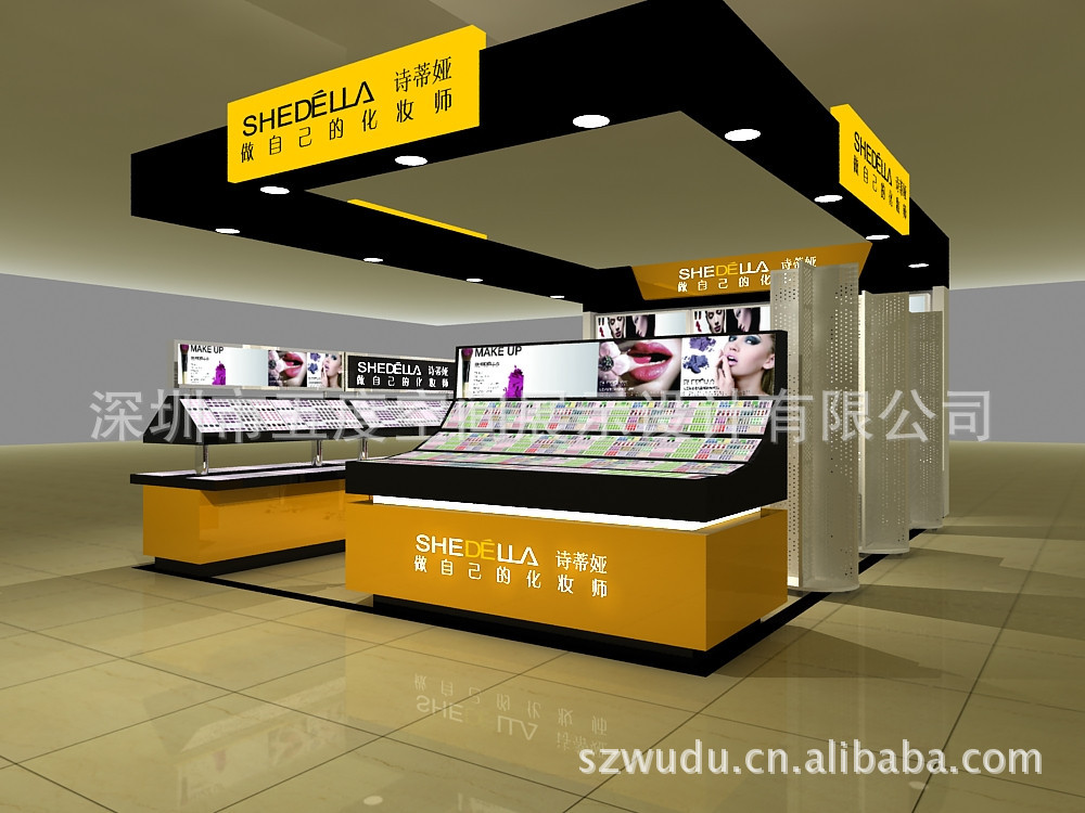 【供应高档国际化妆品展示柜、护扶品品牌装修设计大赛具第三届竹专柜图片
