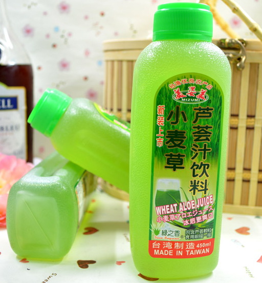台湾进口饮料 美姿美芦荟蜜汁饮料 小麦草芦荟汁450ml/瓶