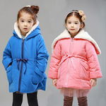 童装工厂直销 韩版时尚冬款儿童棉衣 女童外套批发 大翻领帽子18