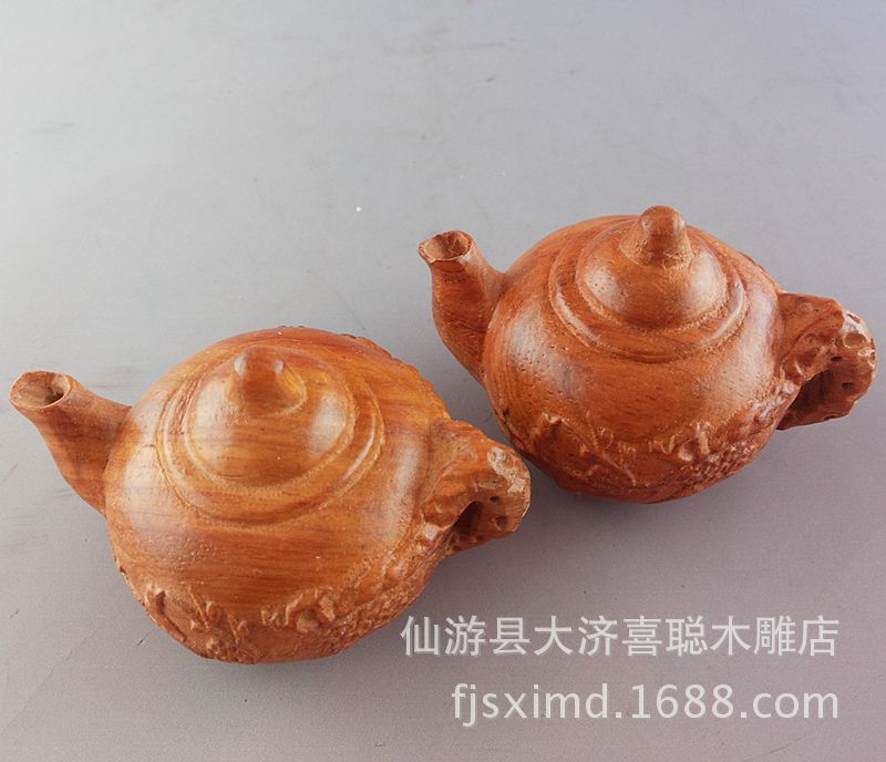 厂家直销 非州红花梨手把件 梅花茶壶红木雕刻工艺品 手把件 批发