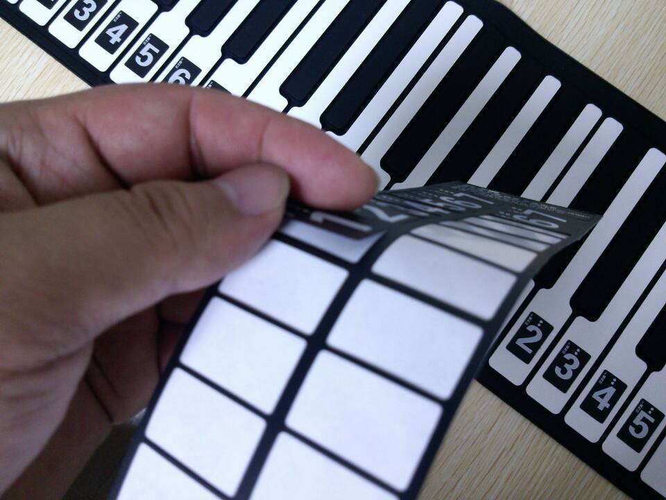 【手卷钢琴键盘贴 电子琴键盘贴纸 电子钢琴8