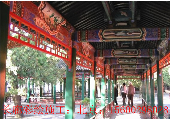 北京哪里有专业做古建筑手工彩绘画的公司工程