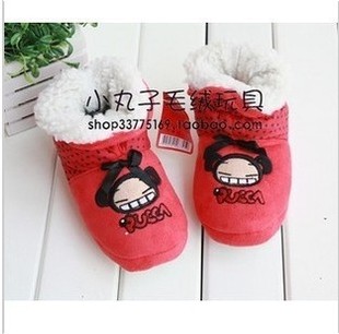 原单中国娃娃儿童棉鞋保暖靴童 居家靴保暖鞋