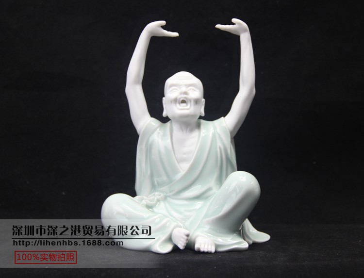 【陶瓷佛像 静修 龙泉青釉(青瓷) 德化人物雕像