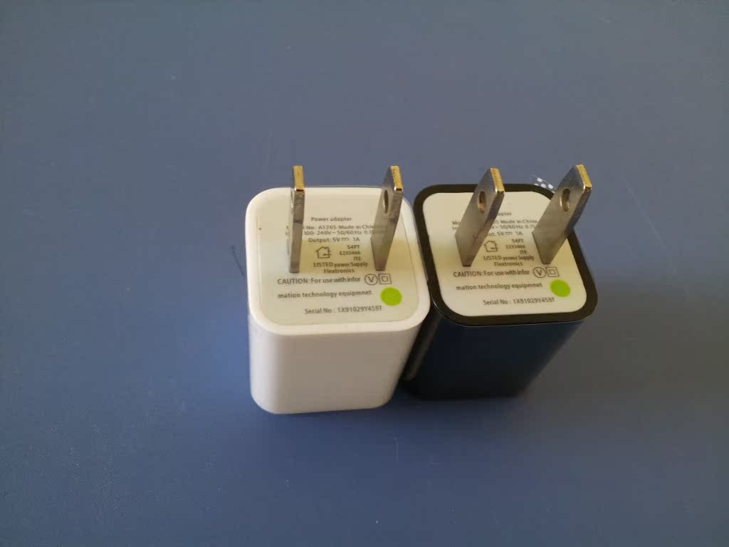 【厂家直销足1A小绿点 苹果充电器 USB充电器