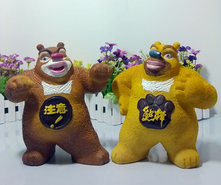 【熊出没动画片 熊大熊二树脂储蓄罐 新品上市