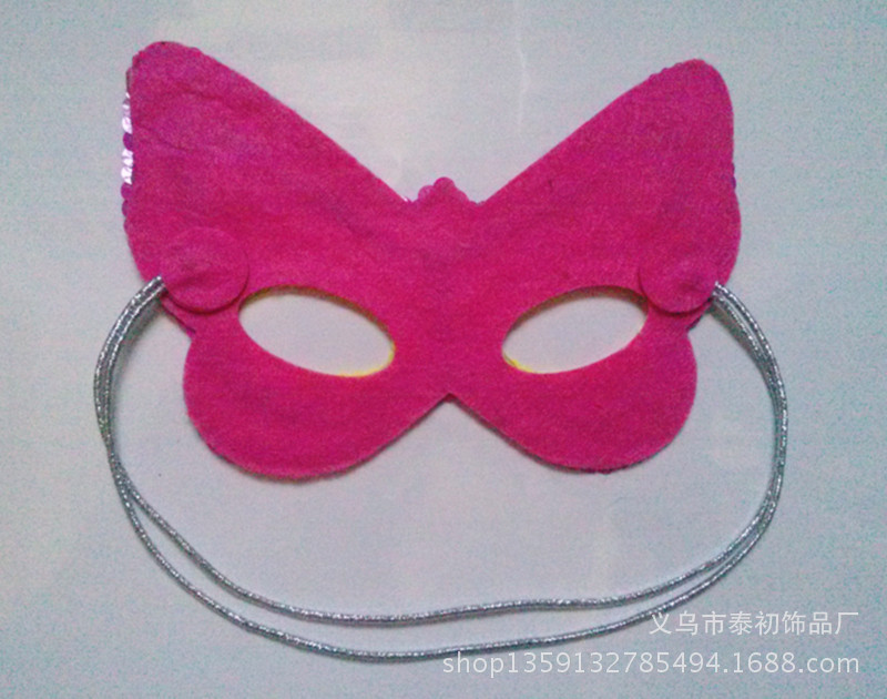 纯手工亮片面具 蝴蝶面具 儿童舞会节日表演 万圣节 sequin mask